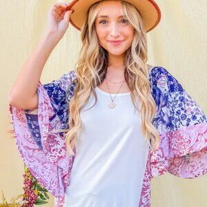 And The WhyFloral Print Bell Sleeve Top
